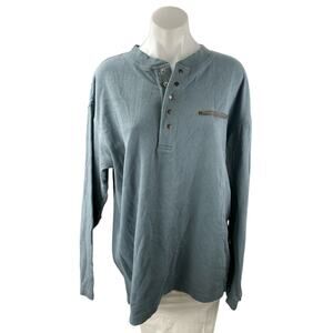 Harley Davidson Women's Blue Long Sleeve Crew Neck Henley T Shirt Tee Top Size L